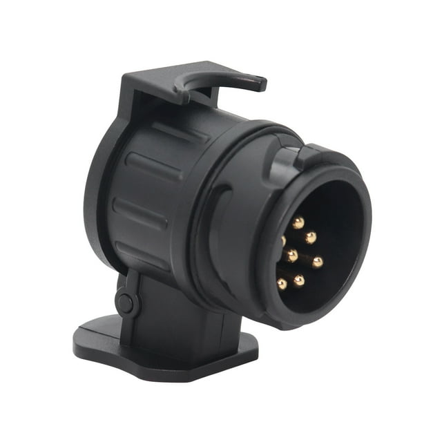 12V 7-Core Circular Trailer Plug Connector, Nylon & Copper Construction with Engineering Plastic Insulator, Injection Molded, Waterproof Power Supply Link for Truck & RV Signal Light Display - 13-Pin