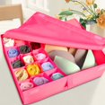 thumbnail image 4 of Multipurpose Oxford Cloth Underwear Organizer Socks Storage Case Separated Compartments(Rosy), 4 of 8