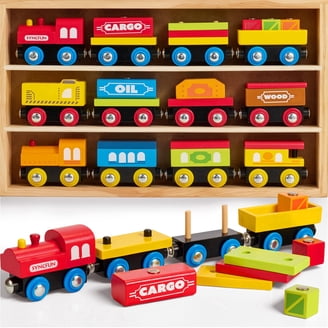 Omni Wooden Toys 964015Z Zoo Adventure Train Set - 22 Piece