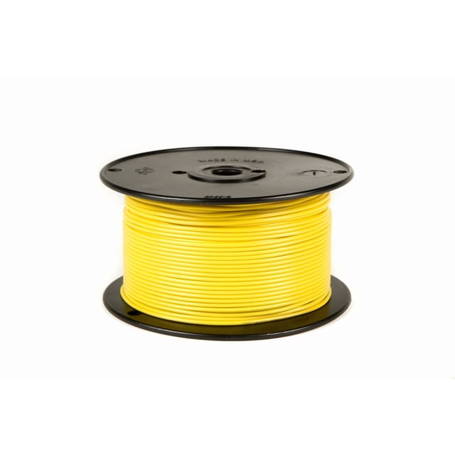 WirthCo Primary Wire 81030 1 Conductor; Multi-Strand; 14 AWG; Yellow; 500 Foot Spool; Cross-Linked Polyethylene Insulation/Copper Conductor