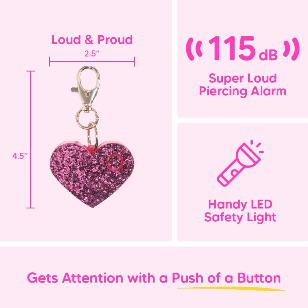 BLINGSTING Essentials Pepper Spray, Safety Alarm, & Car Escape Hammer Set, Pink, 3 Pack, 4 in x 2 in x 1 in