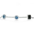 thumbnail image 2 of Gem Stone King 925 Sterling Silver Bracelet Persian Blue Moissanite Moissanite Persian Blue (1.51 Cttw), 2 of 4