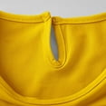 thumbnail image 6 of Fesfesfes Girls'Summer Solid Color Short Sleeve Crew Neck Elastic Waistband Dress with Pockets Casual Comfortable Cotton Blend Dress for Kids(Yellow,7 Years), 6 of 8