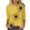 Yellow, variant on BangWanChi 3/4 Length Sleeve Womens Tops Women's Fashion Sunflower Printed T-shirt 3/4 Sleeve Blouse Round Neck Casual Tops
