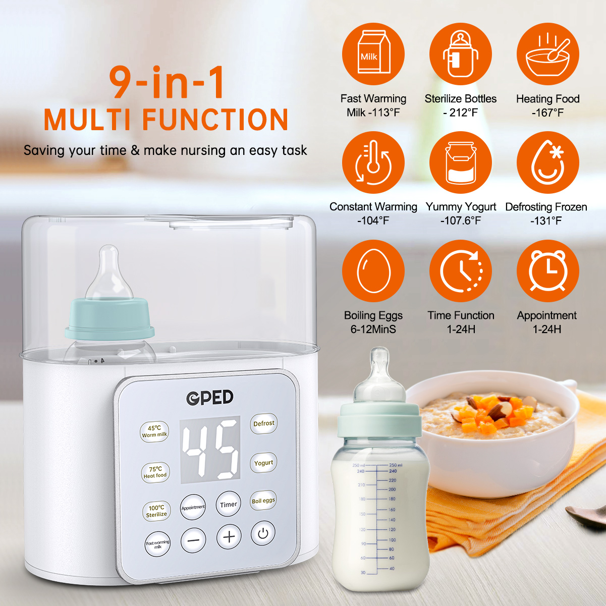 GPED 9-in-1 Double Bottle Warmer photo 2