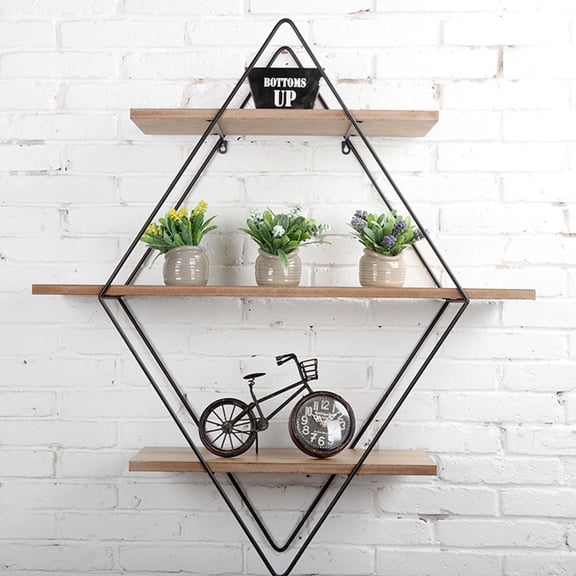 DRAFIDEEP Iron Art Wood Board Rack Black Multi-Layer Storage Stand 1Pc