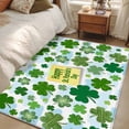 thumbnail image 4 of St. Patrick's Day Area Rugs 4'x6', Washable Small Throw Rugs for Office Bathroom, Spring Lucky Green Shamrock Cloud Blue Indoor Outdoor Rug Non-Slip Low Pile Carpet Runner Reversible Floor Mats, 4 of 8