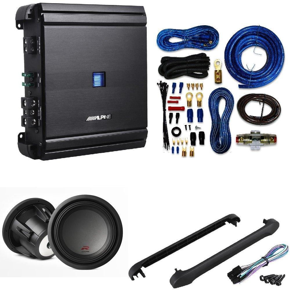 Alpine 12 Inch 2250 Watt Max 4 Ohm Round Subwoofer Alpine Mono VPower Digital Amplifier 500