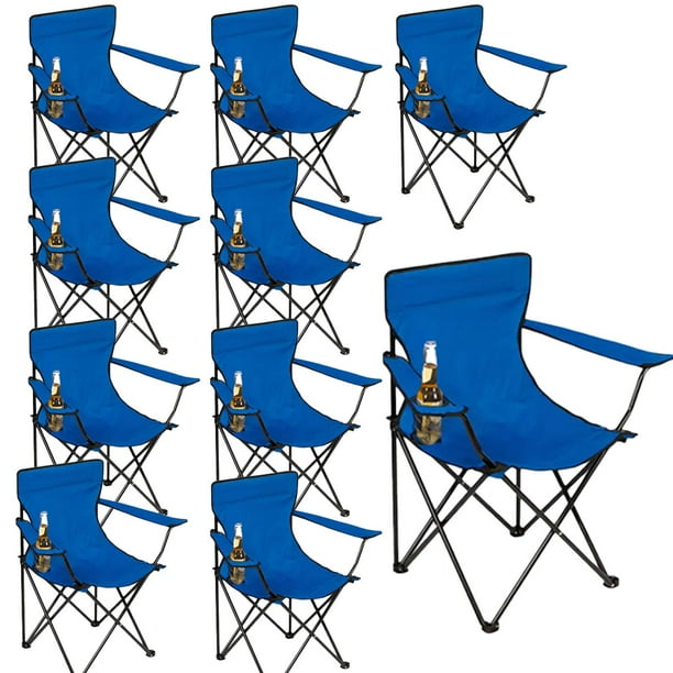 Silla para Acampar CJR 10 Pack plegable azul
