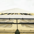 thumbnail image 6 of Gazebo for Outdoors, 9.7 x 9.7 ft Patio Gazebo for Shade and Rain, Backyard Relaxing Canopy Tent with Double Roof and Mosquito Netting, Fits for Lawn, Poolside, Deck, Party, Beige, D8173, 6 of 10