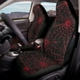 thumbnail image 3 of Binienty Halloween Car Seat Covers Front Seats Airbag Compatible Red Spider Web Vehicle Seat Protectors Removable Comfortable Auto Bucket Cushions for Cars SUV Truck Halloween Decor, 3 of 8