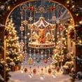 thumbnail image 4 of Clearance! Christmas Wind Chime Carousel with Gingerbread Figures Candy Cane Snowflake Crystal Drops for Holiday Indoor Outdoor Porch Home Decor Xmas Party Seasonal Hanging Ornament, 4 of 6