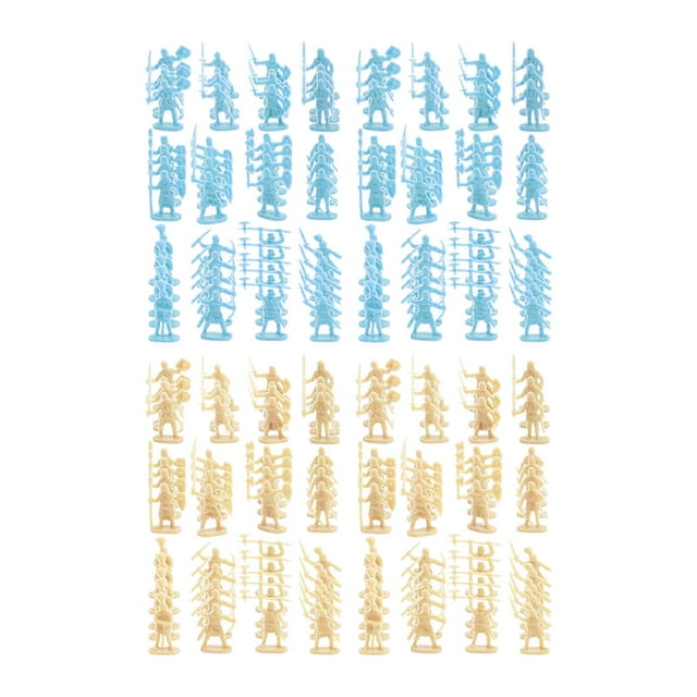 Milaget 200 Pcs Figurines Miniatures Soldats à l'Échelle 1/72 Cadeaux de Fête Collection Jouets Décoratif Jaune Bleu