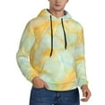 thumbnail image 2 of Lsque Yellow With Teal Marble Pattern Casual Men's Hoodie,Hooded Sweatshirt with Kangaroo Pocket,Pullover Hoodie-3X-Large, 2 of 7