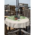 thumbnail image 2 of Outdoor Tablecloth with Umbrella Hole for Patio/Picnic/Party/Camping, Summer Botanical Waterproof Table Cloth Round Cover Washable, Watercolor Green Leaves Country Vintage (Dia 54"), 2 of 8