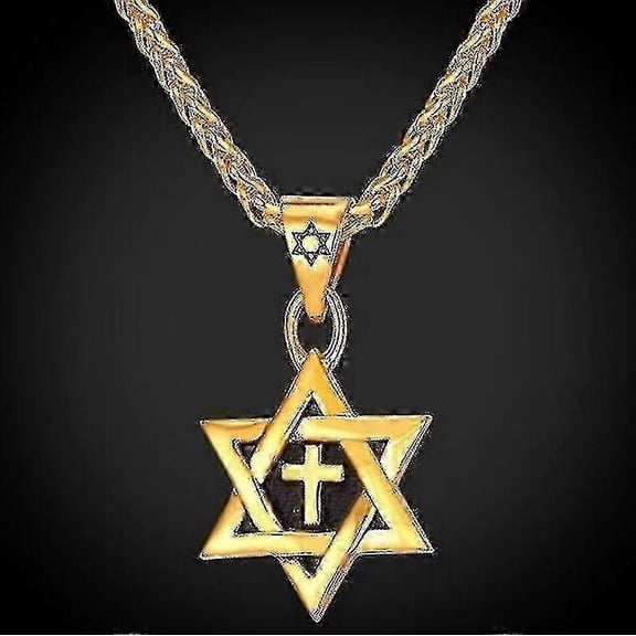 High Quality Metal Gold Plated Star Of David Cross Pendant Necklace Classic Jewish Cultist 2024 Linzero Gift-Good