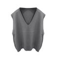 thumbnail image 4 of Women's 2026 Lightweight V-Neck Knit Sweater Vest Sleeveless Ribbed Casual Tank Top Spring Business Casual Pullover,Gray XL, 4 of 5