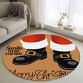 thumbnail image 3 of Merry Christmas Round Area&nbsp;Rug 4ft Funny Santa Claus Feet Santa Pleas Stop Here Non-Slip&nbsp;Washable Circle Rugs Soft Felt Indoor Floor Mat for Bedroom Kitchen Living Room Bathroom, 3 of 9