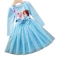thumbnail image 5 of Girl's Elsa Long Sleeve Princess Dress, Knee Length Casual Clothing for Kids Birthday party, 5 of 7