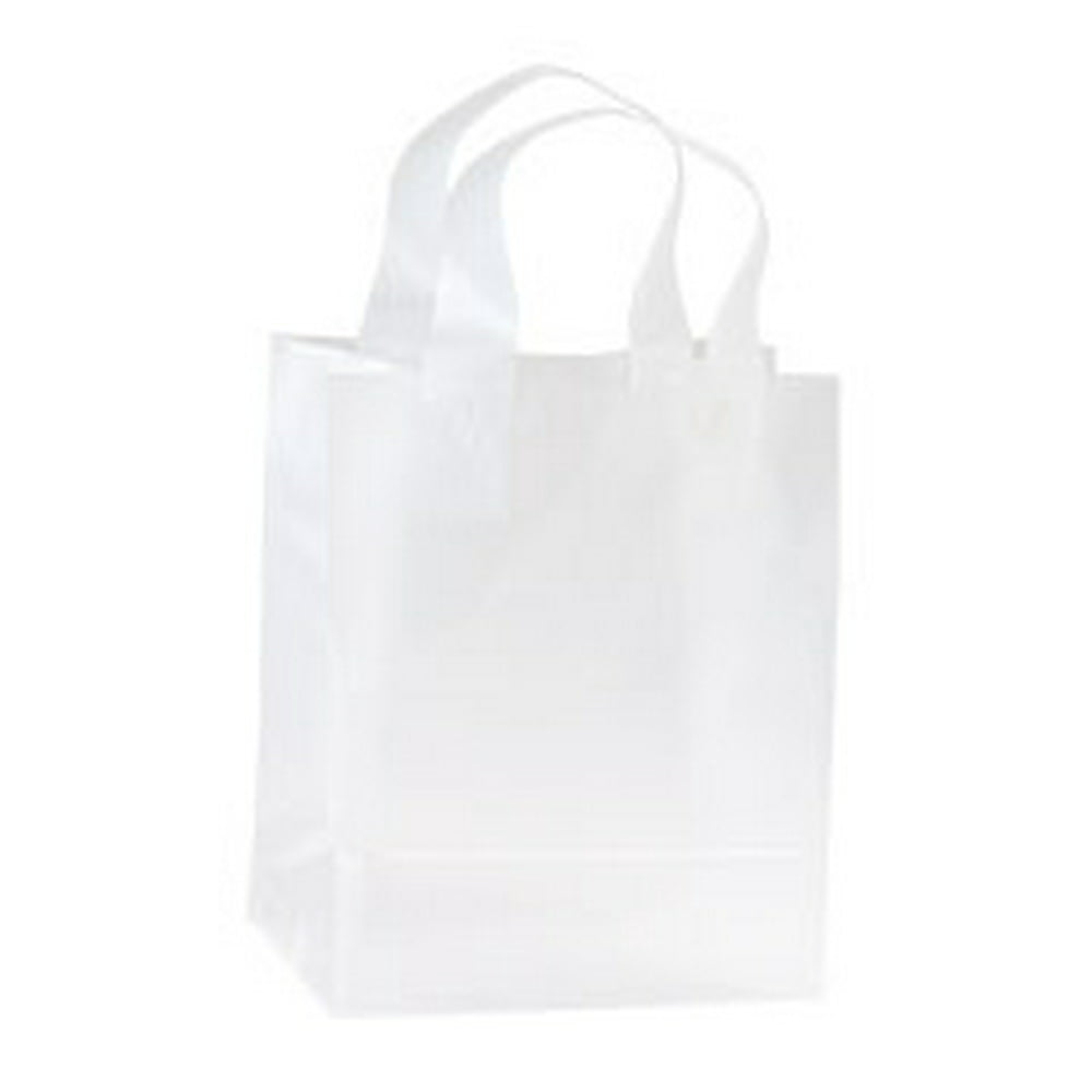 Clear Frosted Plastic Shopping Bags - 8