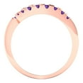 thumbnail image 5 of 0.235 ctw Wedding Band for Women - 18K Rose Gold Natural Amethyst Stackable Eternity Ring, 5 of 6