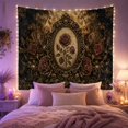 thumbnail image 2 of Dark Red Rose in Frame with Moths and Moon, Romantic Gothic for Gothic Lovers, Dark Floral Art, Halloween Gift, Tapestry Wall Hanging for Bedroom and Living Room, 2 of 7