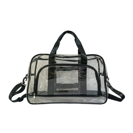 

Transparent Short Travel Bag Sports Gym Bag Large Capacity Hand Luggage Swimming Bag Messenger Bag Clear Vinyl Beach Bag Ball Game Concert Clear Tote Shoulder Bag Stadium Outdoor Beach Pool