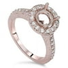 Pompeii3 1/3ct Vintage Halo Diamond Ring Setting 14K Rose Gold