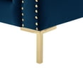 thumbnail image 4 of Inspired Home Letty Velvet Button Tuffted Accent Club Chair with Gold Trim, Navy Office Sofas, 4 of 8