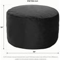 thumbnail image 3 of Bean Bag Chair 3Ft, Memory  Filled, Removable  Cover, Bean Bag Chairs for  and Teens, Round Sofa Chair for  Room,  and Gaming Room, Black, 3 of 6
