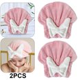 thumbnail image 1 of Gorro Toalla para Secar El Microfibra Ducha Con Lazo Suave Extrame Color Rosa 2 Uds., 1 of 4
