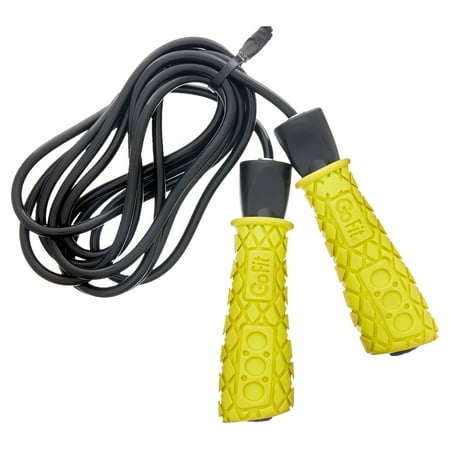 GoFit Speed Training Jump Rope with Padded Foam Grips - Adjustable Pro 9ft Rope, Ball Bearing Movement for Smooth Rotation Ideal for Boxing, Cardio or Endurance Workout