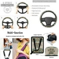 thumbnail image 5 of Jeiento Boho Paws 15 PCS Car Seat Cover Set with Steering Wheel Cover Seat Belt Strap Cover Garbage Cans Air Vent Pouch Rearview Mirror Cover Cup Coasters Keychain Universal Fit Trucks SUV Vans, 5 of 6