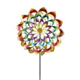 thumbnail image 2 of Dserhfy Colorful Flower Wind Spinner with Stake Weather-proof Outdoor Garden Yard Lawn Metal Rotary Windmill Ground Spike Decoration, 2 of 8