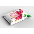 thumbnail image 2 of Watercolor Flower Pillow Sham Set of 2, Opened out Asiatic Oriental Lily Freesia Florets Work of Art Print, Quality Microfiber Bedding Item for All Seasons, 26" x 20", Fuchsia Green, by Ambesonne, 2 of 3