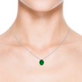 thumbnail image 4 of ANGARA Lab Grown 2.25 Ct Solitaire Oval Emerald Floating Pendant for Women in 14K White Gold (Size-10x8mm) | May Birthstone, Birthday, Anniversary, Jewelry Gift for Women | Lab-Grown Emerald Necklace, 4 of 8