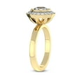 thumbnail image 4 of 3 Carat IGI Certified Oval Shape Lab Grown Diamond Engagement Ring | 14K Yellow Gold | Upturned Dome Bezel Halo Lab Diamond Ring | FG-VS1-VS2 Quality Friendly Diamonds, 4 of 6