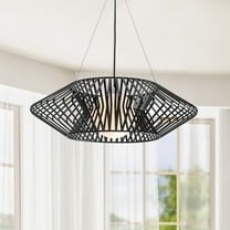 The Lighting Store Bibiana 1 Light Black Geometric Metal Glass Shade Pendant Chandelier