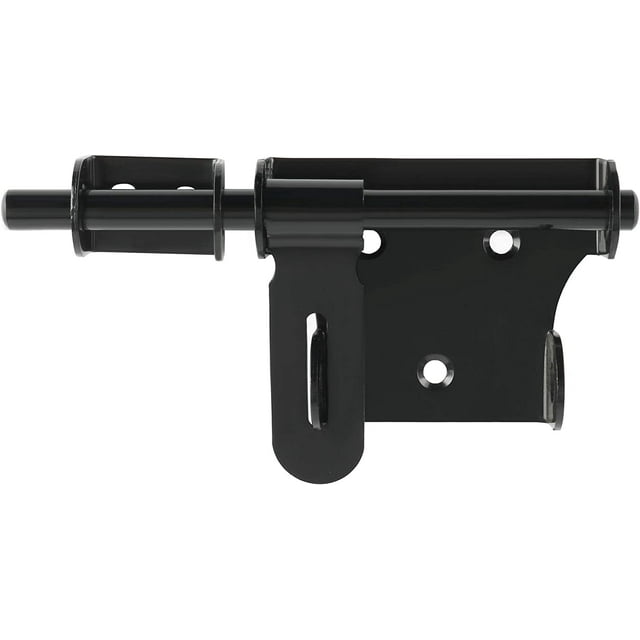 ShenMo - Pestillo para puerta corredera, cerradura para puerta de 4 pulgadas con orificio para candado, cerradura para puerta exterior o interior, acero inoxidable negro LingWen 9024715180735