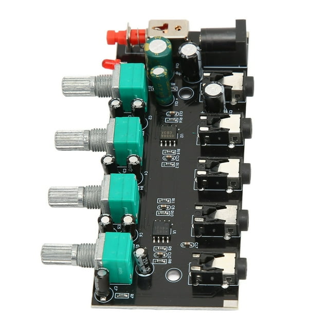 Controlador De Reverberador De Fuente De Sonido, Interfaz De Sonido De 3,5 Mm DC5V-12V Tablero Mezclador De Sonido Estéreo De 4 Salidas 4 En 1 Para Kits De Batería Para