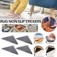 thumbnail image 3 of 4pcs Rug Carpet Grippers Triangle Rubber Mat Sticker Reusable Non Slip Silicone Room Bath Corners Home Washable Pads Grips, 3 of 5