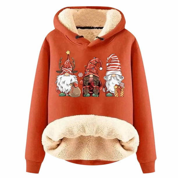 WILLBEST Sudadera con Capucha Estampada Navideña para Mujer XXXX-Grande