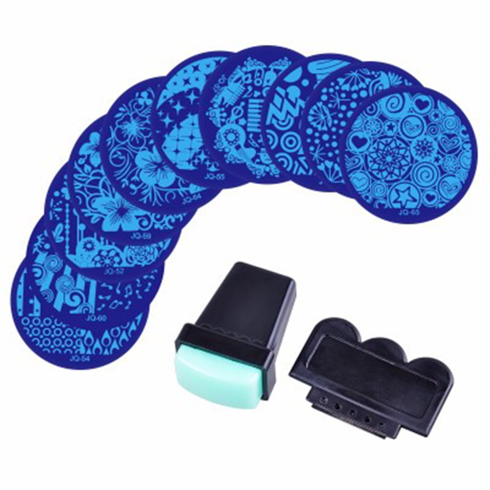 10pcs Nail Art Stencils Plates DIY Nail Stamping Set Nail Art With 10pcs-nail-art-stencils-plates-diy-nail-stamping-set-nail-art-with