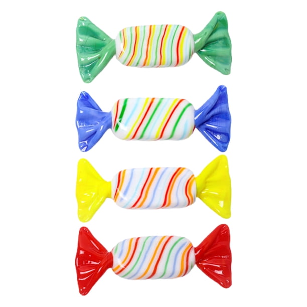 4 unids simulación adornos de caramelo escritorio de cristal artesanías coloridas caramelo decoraciones