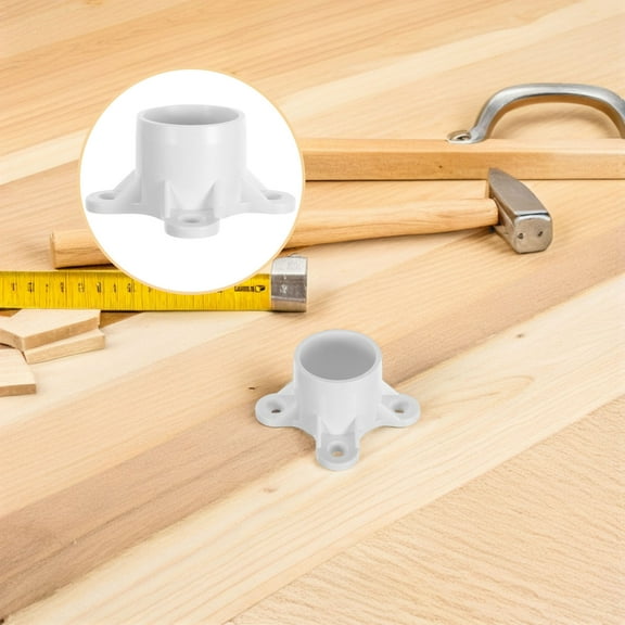 10pcs PVC Table Leg Fittings 1 Inch Flange PVC Screw Caps PVC Pipe Connectors Table Leg Cap Furniture Installation Parts