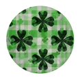 thumbnail image 4 of Orinice Shamrocks Plaid Pattern Checkered Background Round Table Cover Stain Resistant Washable Indoor Outdoor Tablecloth Kitchen Dining Wedding Parties Elastic Edge 100% Polyester Fiber 54-58, 4 of 8