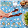 thumbnail image 6 of Football and Basketball Blue Pattern Round Tablecloth 70"x70", Wrinkle Resistant Wipeable Table Cover for Kitchen Dining Room Picnic Patio and Party, 6 of 6