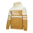 thumbnail image 2 of Men's Mitchell & Ness Tan/Cream Cincinnati Reds Head Coach Pullover Hoodie, 2 of 3