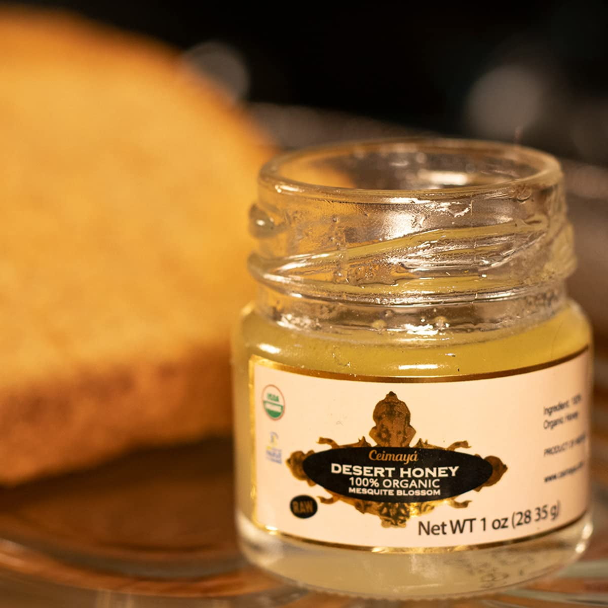 Ceimayá | Pack of 48 mini honey jars | Desert Honey, Mesquite creamy and pure raw honey, 100% Organic & Kosher | 1 oz each