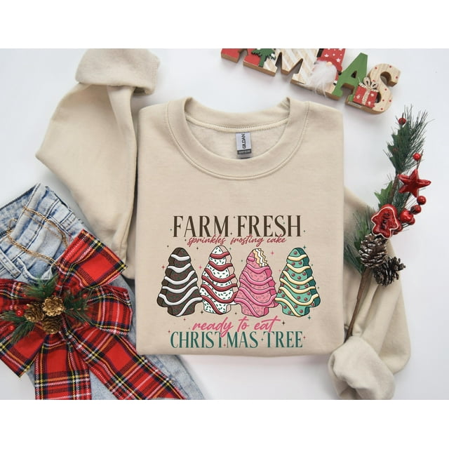 Farm Fresh Christmas Trees Sweatshirt, Pine Spruce Fir, Christmas Sweatshirt, Holiday Swea - As Picture - 2XL